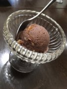 Brownie & dried persimmon (kaki) ice cream at Cochin Nivas