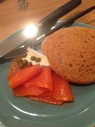 Pancakes and salmon!