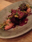 Deer with beets and pistachio