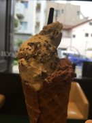 Chocolate & mint chocolate gelato @ Glacier Chocolatier Chant d'oiseau, Kawaguchi