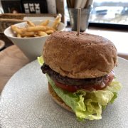 Wagyu burger at Hitachino Brewing Mito