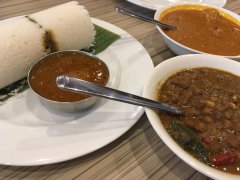 Puttu, chicken and black chickpea curries at South Park, Asakusa